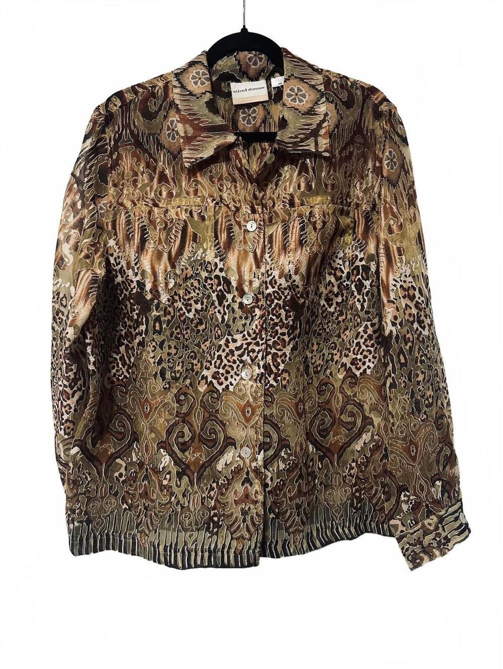 Vintage Alfred Dunner patterned button-up blouse